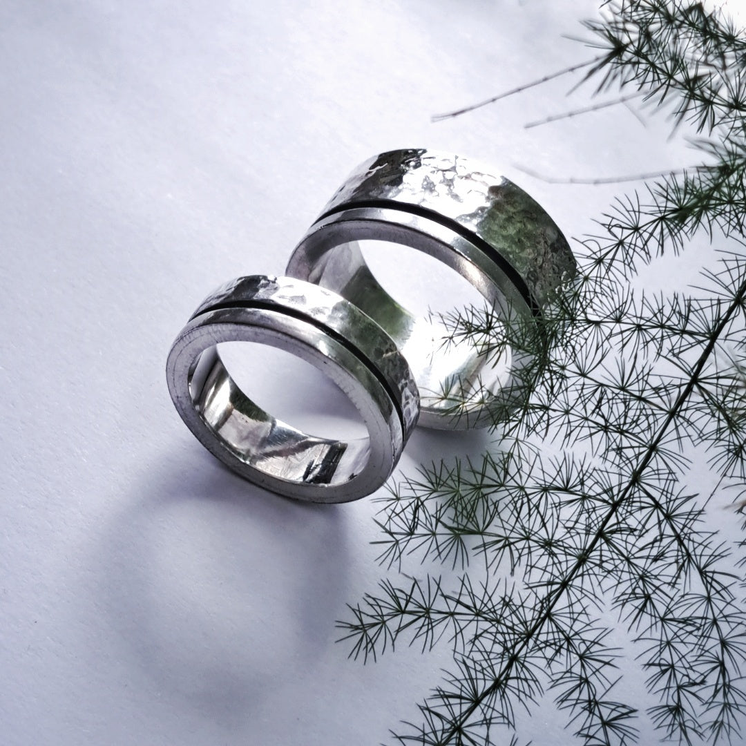 Silver wedding rings