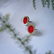 Silver Studs with Resin