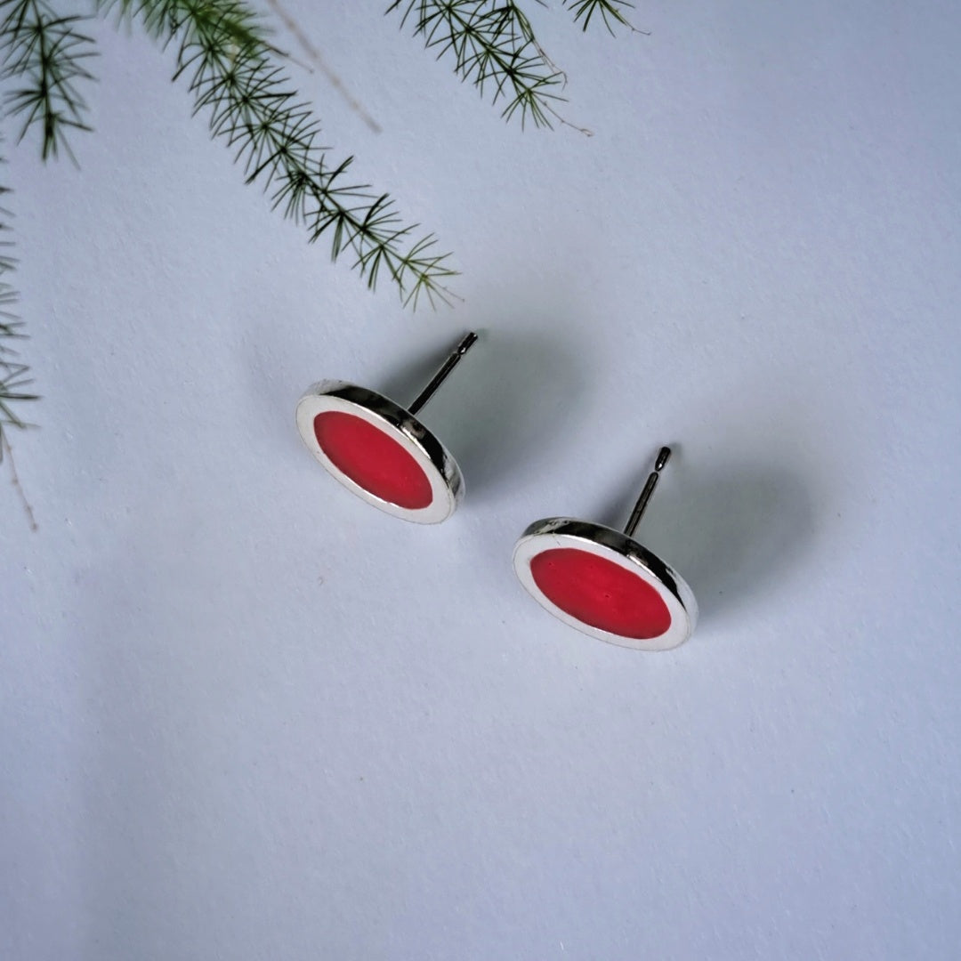 Silver Studs with Resin