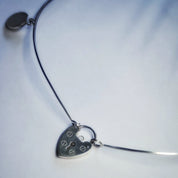 Minimalist Silver necklace with heart lock
