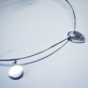 Minimalist Silver necklace with heart lock
