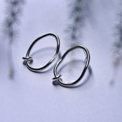 Organic shape Silver Earrings