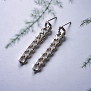 Silver chain earrings
