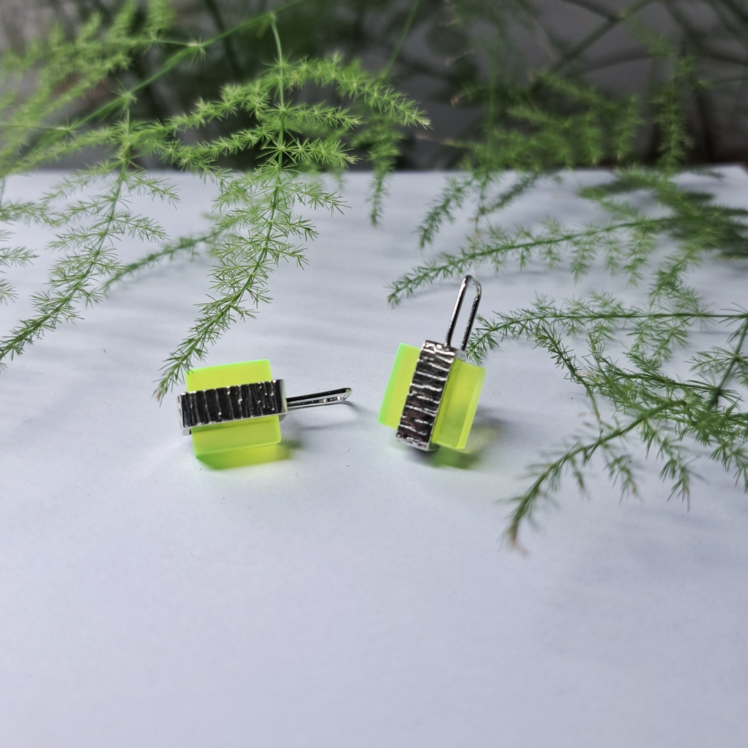 Neon Silver Earrings