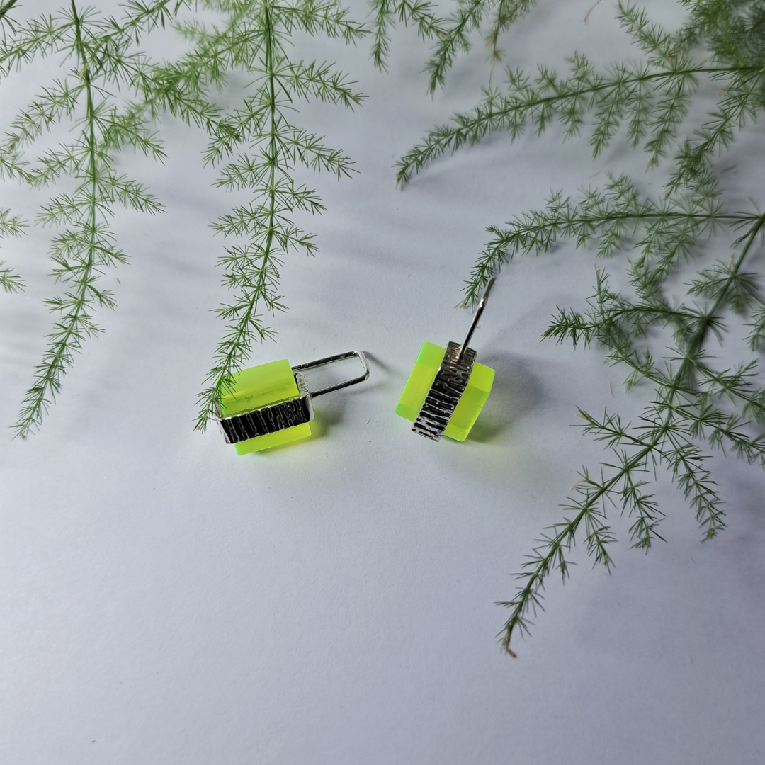 Neon Silver Earrings