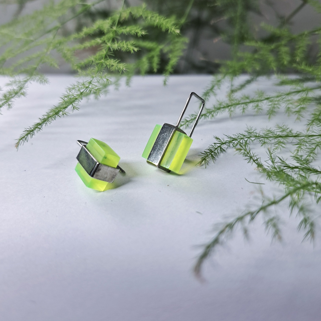 Neon Silver Earrings