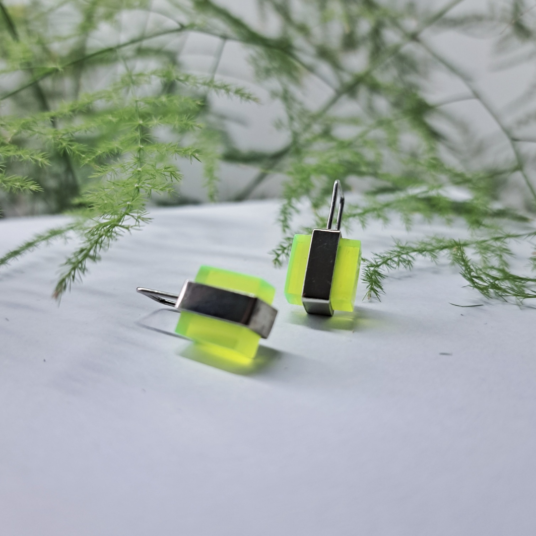 Neon Silver Earrings