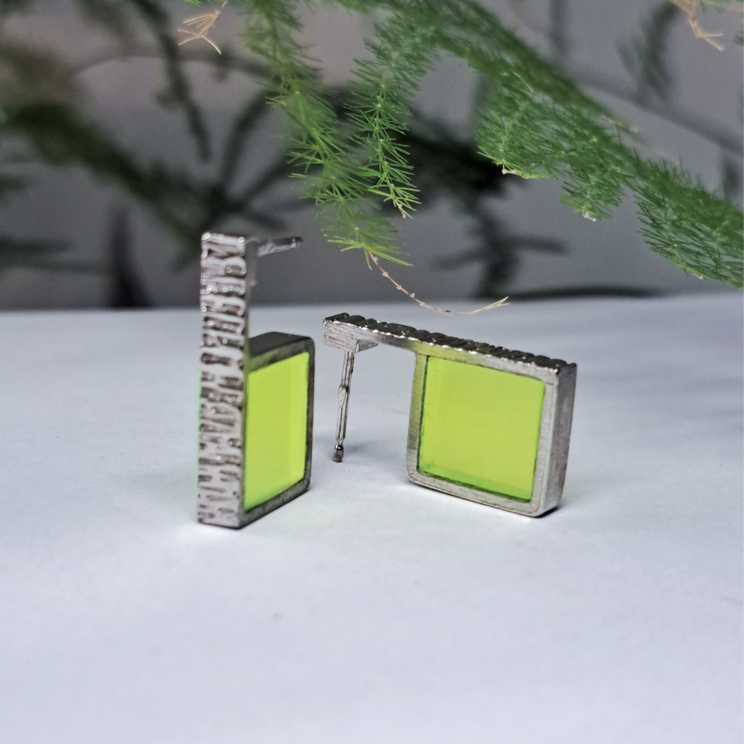 Neon Silver Earrings