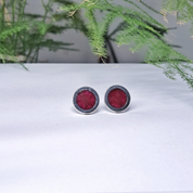 Silver Studs with Resin