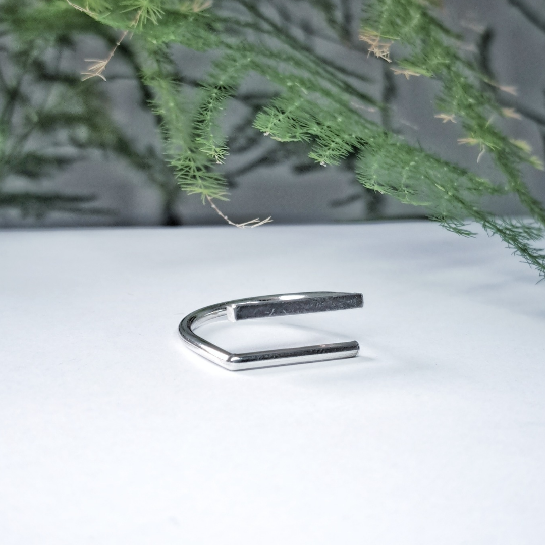 Minimalist silver ring