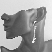 Silver Hoop Earrings With Pendant