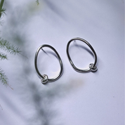 Organic shape Silver Earrings