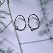 Organic shape Silver Earrings