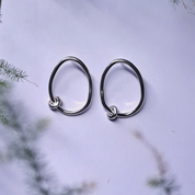 Organic shape Silver Earrings