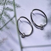 Organic shape Silver Earrings