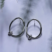 Organic shape Silver Earrings