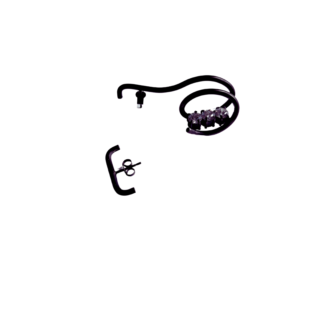 Boucles d'oreilles en argent avec zircons