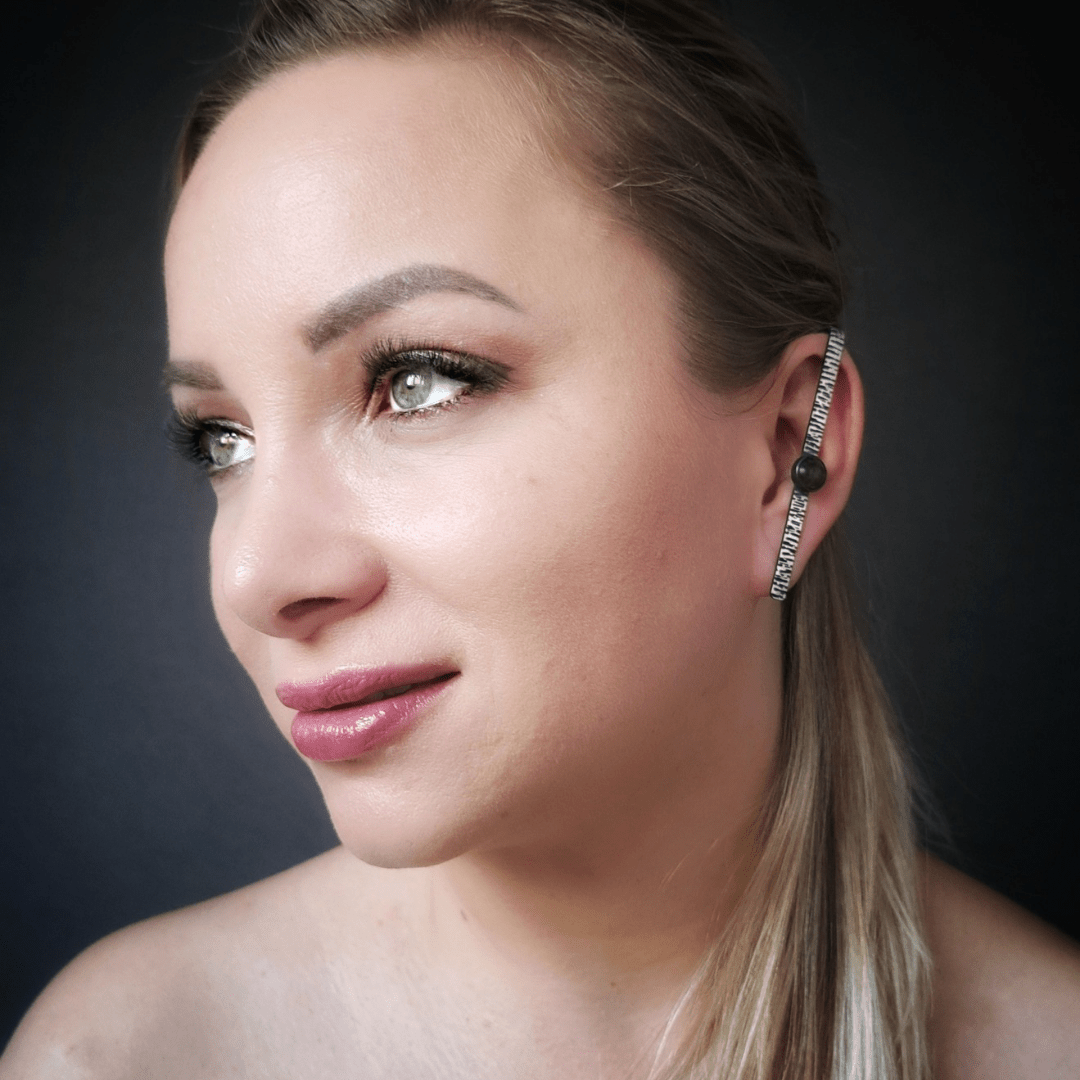 Silver Earrings with Labradorite