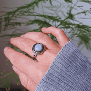 Silver Ring with Blue Lace Agate