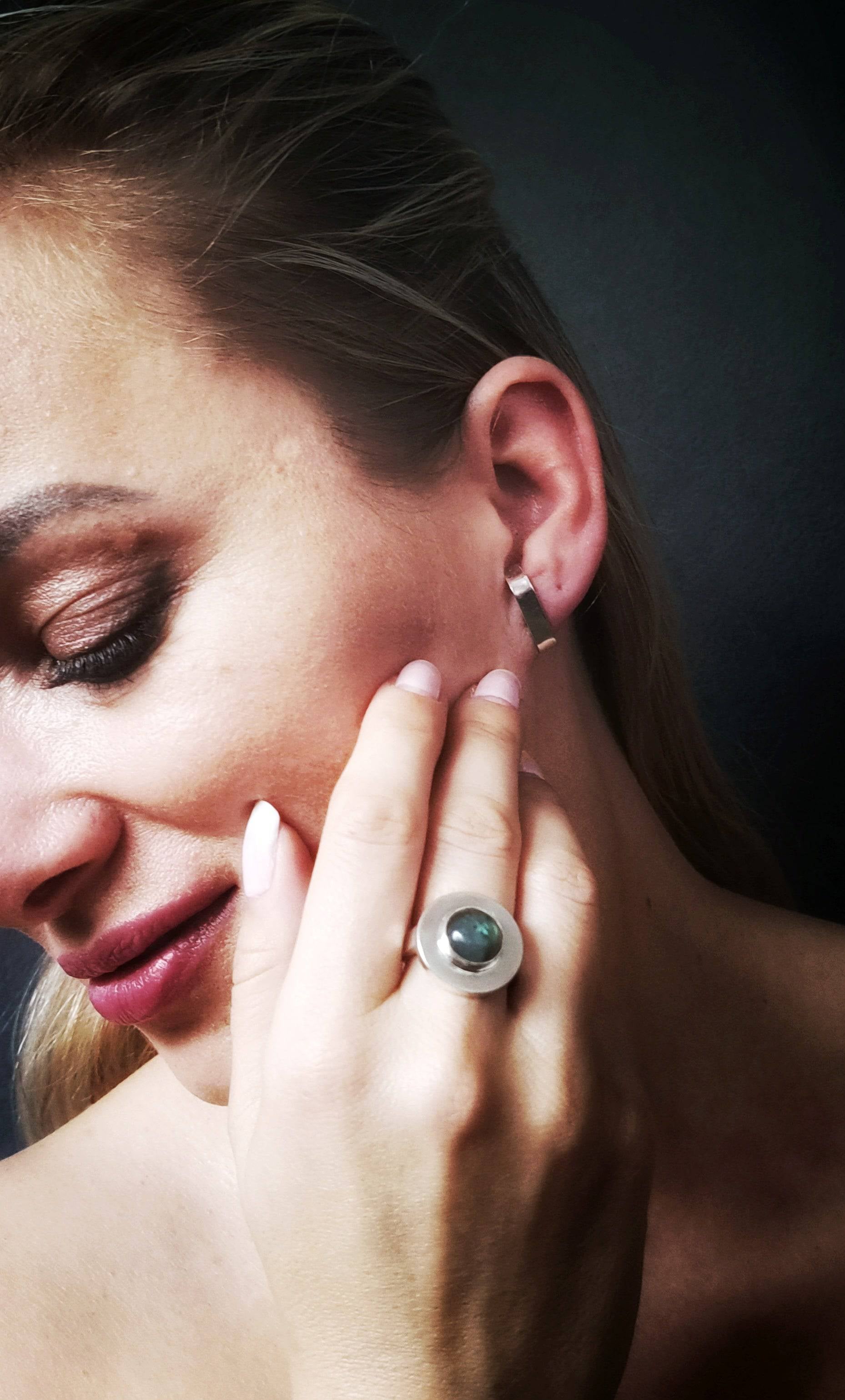 Silver Ring with Labradorite