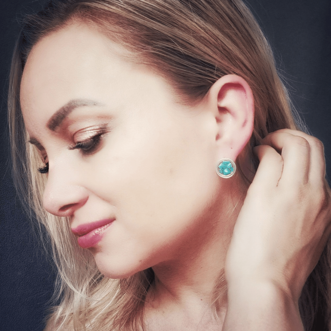 Silver Earrings with Turquoise
