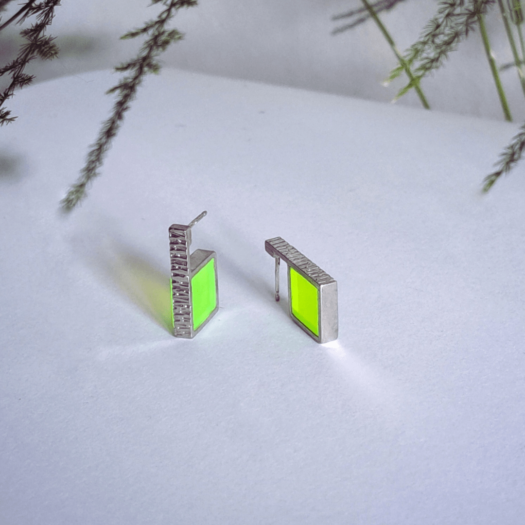Neon Silver Earrings