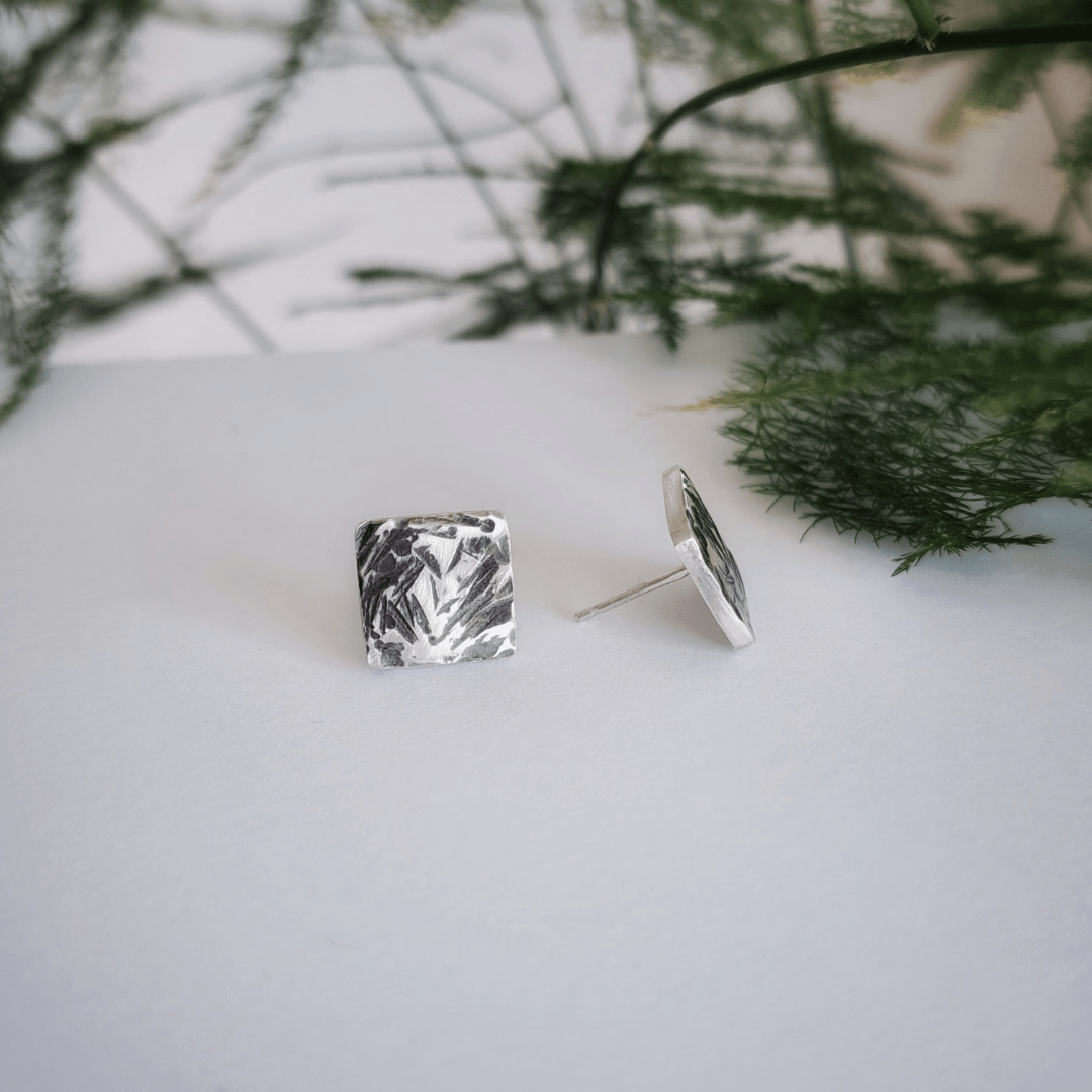 Squere Silver Studs