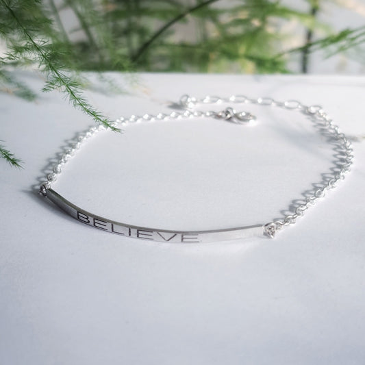 silver personalised bracelet 