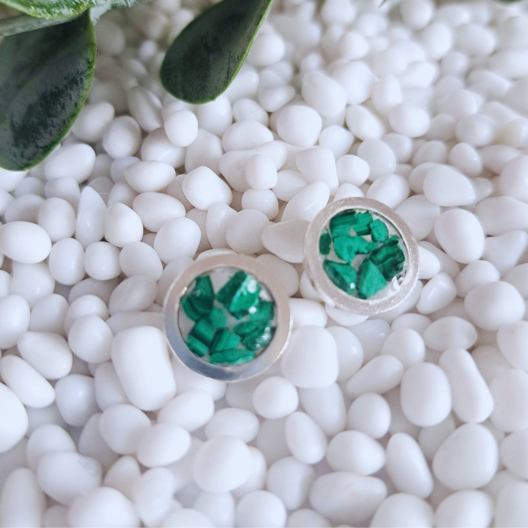 Earrings with Malachite 