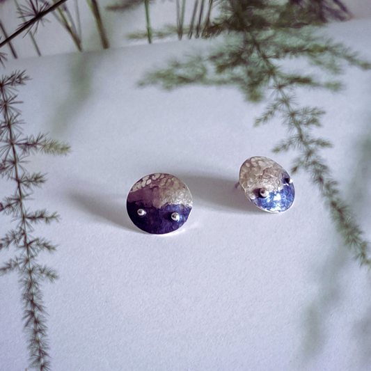 Hammered silver earrings 