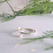 Silver Ring With Pearls