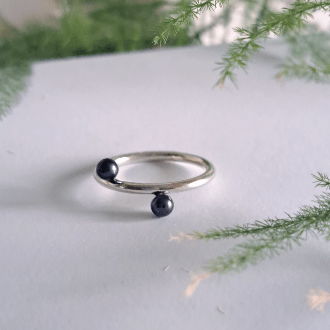 Silver Ring With Pearls