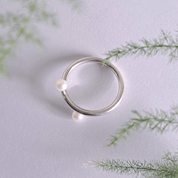 Silver Ring With Pearls