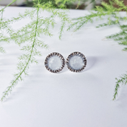 Silver Earrings With Resin