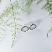 Silver Earrings With Resin