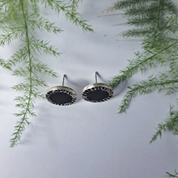 Silver Earrings With Resin