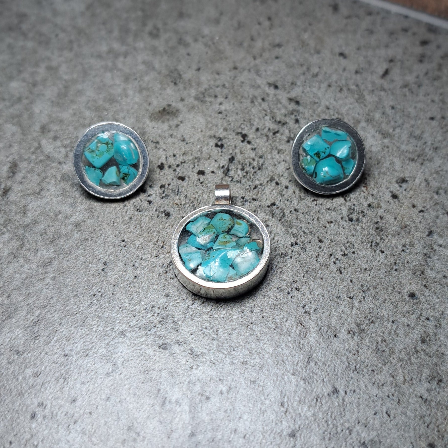 Silver Set with Turquoise
