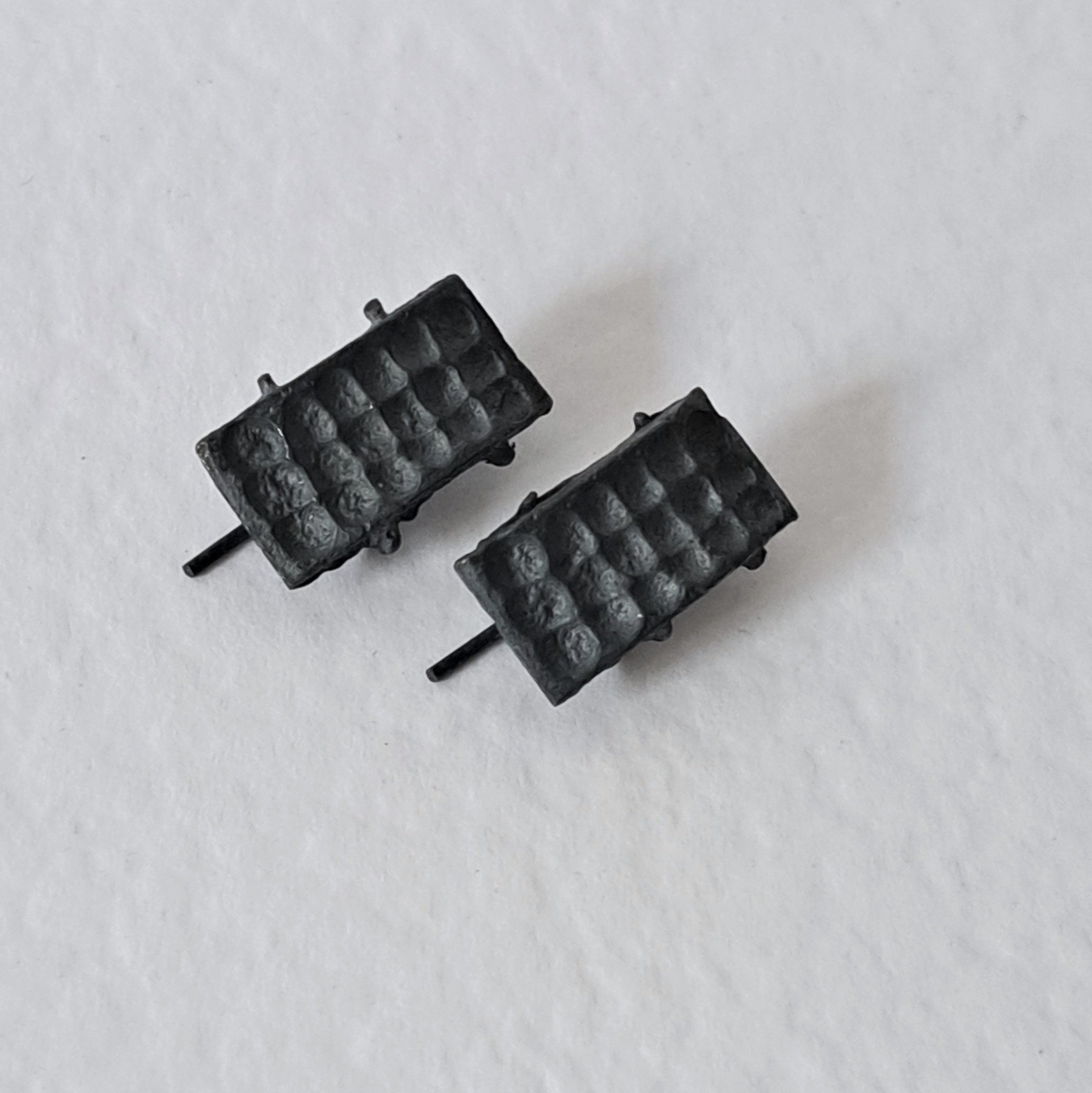 Handcrafted black oxidised sterling silver sculptural stud earrings from the SONYJA MINI Collection inspired by contemporary architecture.