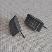 Handcrafted black oxidised sterling silver sculptural stud earrings from the SONYJA MINI Collection inspired by contemporary architecture.