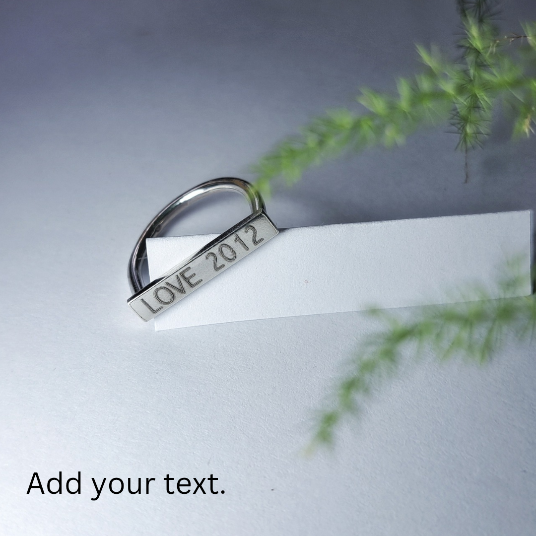 Personalised silver ring 