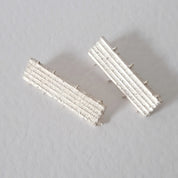 Handmade textured silver earrings 