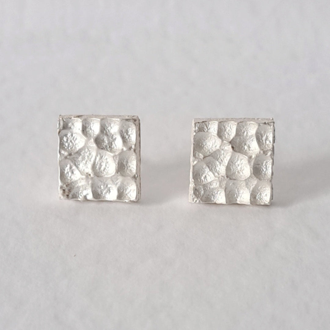 Textures silver earrings 