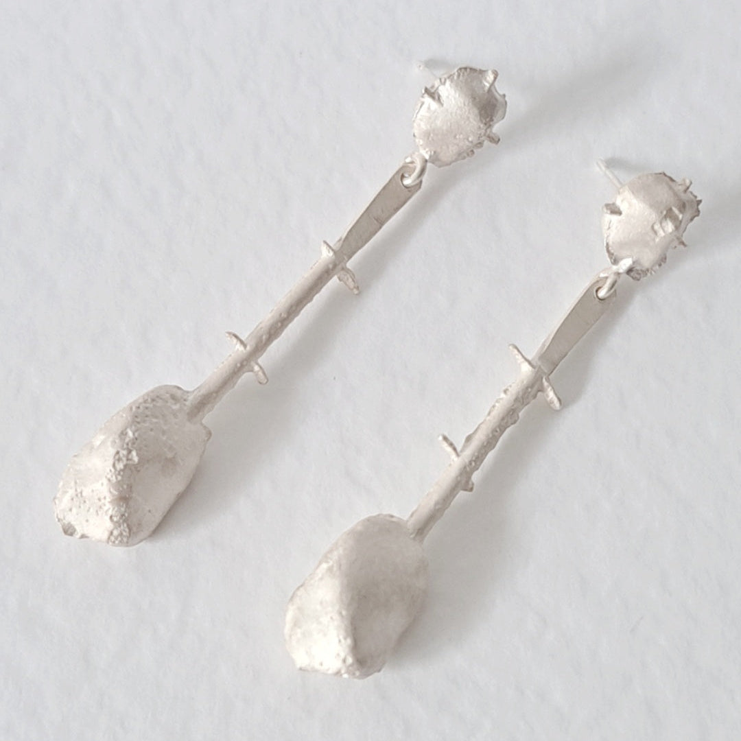 Handmade textures sterling silver earrings 