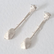 Handmade textures sterling silver earrings 