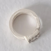 Handmade textured silver ring 