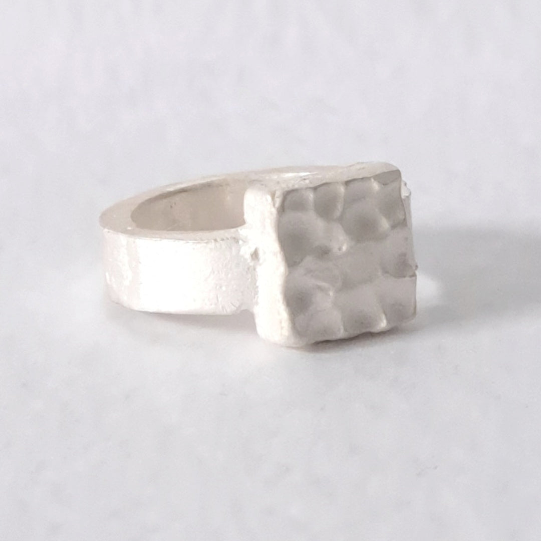 Textured silver ring 