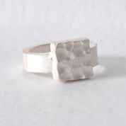 Textured silver ring UK 