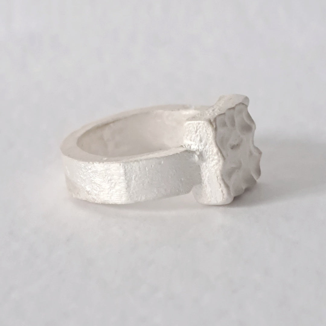 Sculptural silver ring 