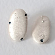 Silver earrings with sapphires