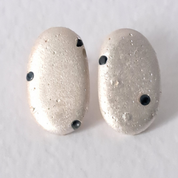 Textures silver earrings with sapphires